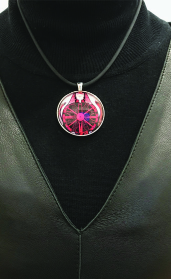 Aquarian tarot wheel of fortune pendant