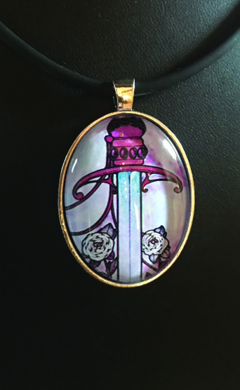 my inner witch | ace of swords tarot pendant aquarian tarot art deco jewellery mystical wearable art