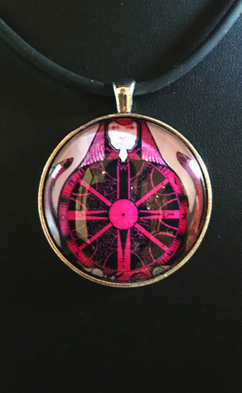 my inner witch | aquarian tarot deck art deco design wheel of fortune tarot pendant mystical wearable art tarot jewellery