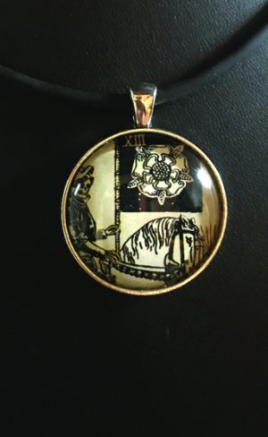 my inner witch | wearable art centennial waite smith tarot death pendant mystical and symbolic jewellery