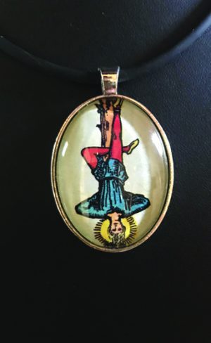 my inner witch | tarot pendant hanged man tarot jewellery centennial waite smith wearable mystical and symbolic art