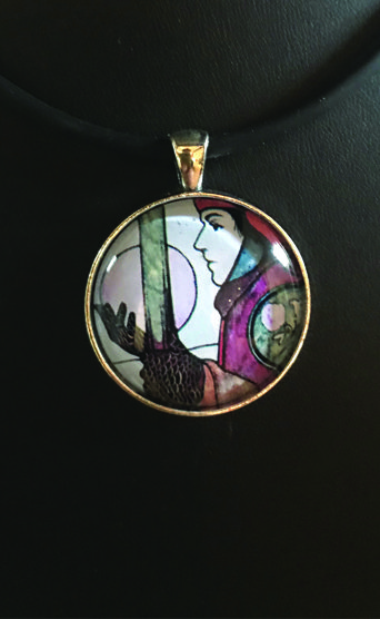 my inner witch | tarot pendant two of wands aquarian tarot deck mystical and symbolic wearable art
