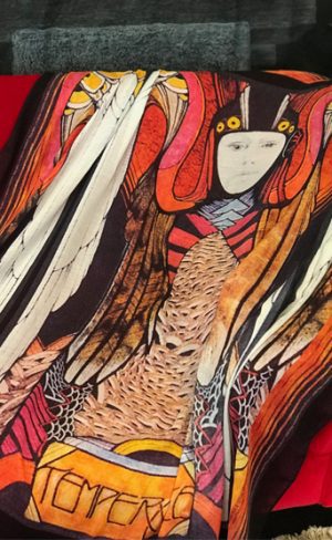 my inner witch | silk blend scarf temperance tarot card from the art deco aquarian tarot deck