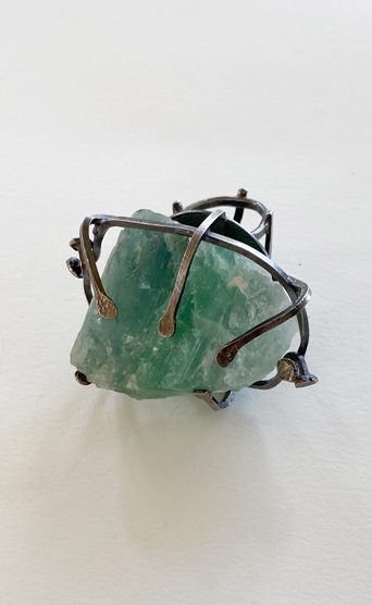 my inner witch sterling silver and fluorite caged ring