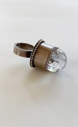 my inner witch sterling silver and quartz crystal ball ring